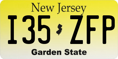 NJ license plate I35ZFP