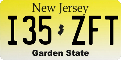 NJ license plate I35ZFT
