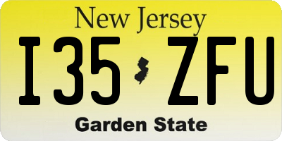 NJ license plate I35ZFU