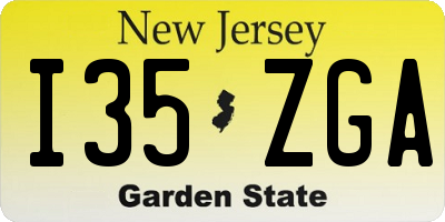 NJ license plate I35ZGA