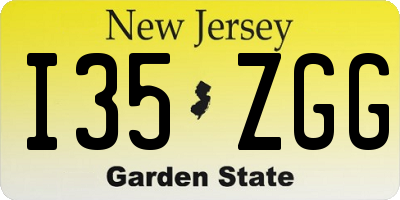 NJ license plate I35ZGG