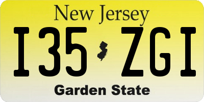 NJ license plate I35ZGI