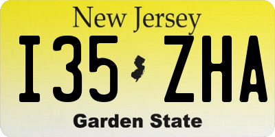 NJ license plate I35ZHA