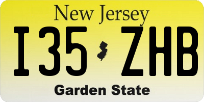 NJ license plate I35ZHB