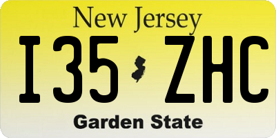 NJ license plate I35ZHC