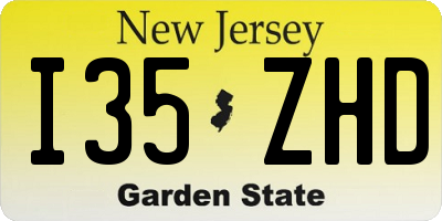 NJ license plate I35ZHD