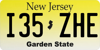 NJ license plate I35ZHE