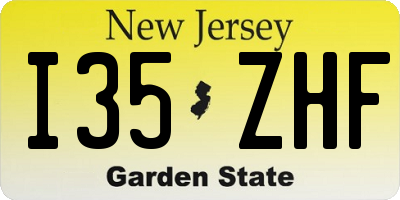 NJ license plate I35ZHF