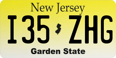 NJ license plate I35ZHG