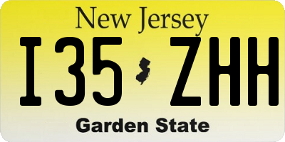 NJ license plate I35ZHH
