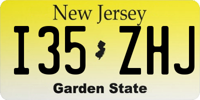 NJ license plate I35ZHJ
