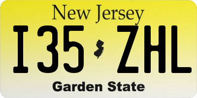 NJ license plate I35ZHL