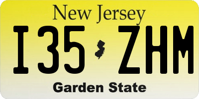NJ license plate I35ZHM