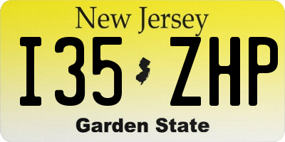 NJ license plate I35ZHP