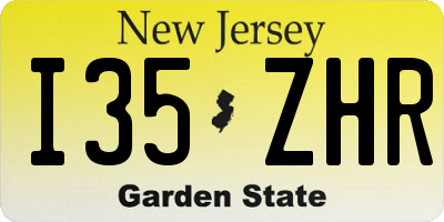 NJ license plate I35ZHR