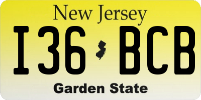 NJ license plate I36BCB