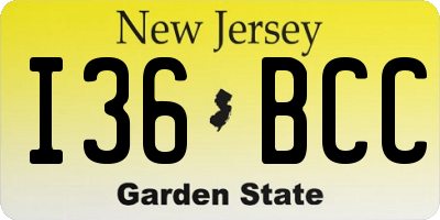 NJ license plate I36BCC