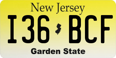 NJ license plate I36BCF