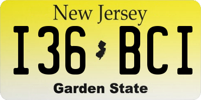 NJ license plate I36BCI