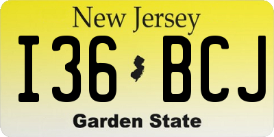 NJ license plate I36BCJ