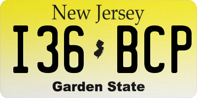 NJ license plate I36BCP