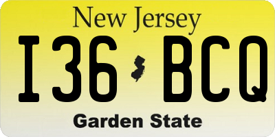 NJ license plate I36BCQ