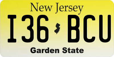 NJ license plate I36BCU