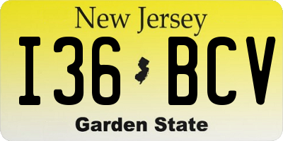 NJ license plate I36BCV
