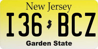 NJ license plate I36BCZ
