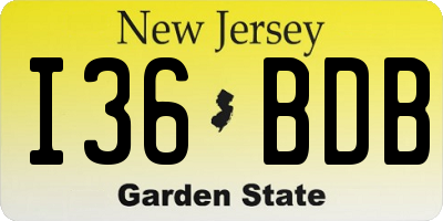 NJ license plate I36BDB