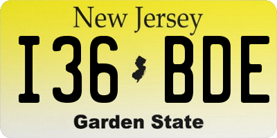 NJ license plate I36BDE
