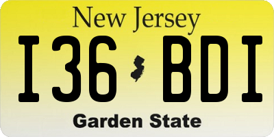 NJ license plate I36BDI