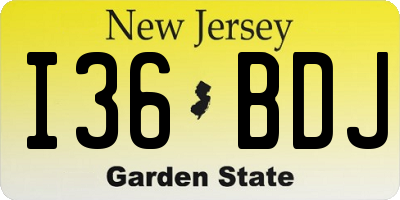 NJ license plate I36BDJ