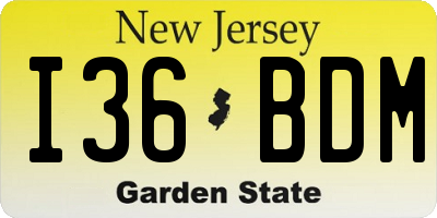 NJ license plate I36BDM