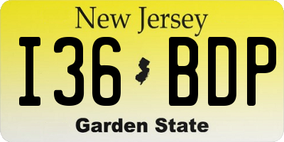 NJ license plate I36BDP