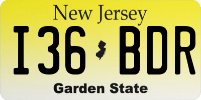 NJ license plate I36BDR
