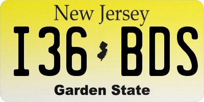 NJ license plate I36BDS