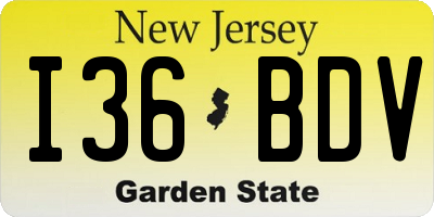 NJ license plate I36BDV
