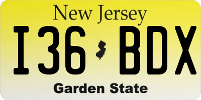 NJ license plate I36BDX
