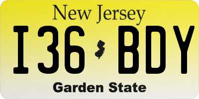 NJ license plate I36BDY