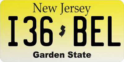 NJ license plate I36BEL