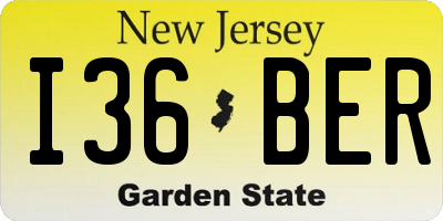 NJ license plate I36BER