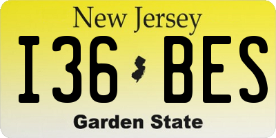 NJ license plate I36BES
