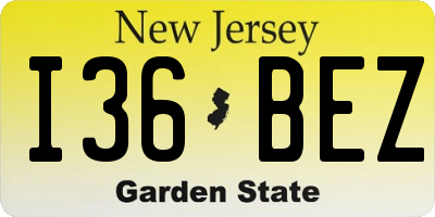 NJ license plate I36BEZ