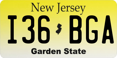 NJ license plate I36BGA