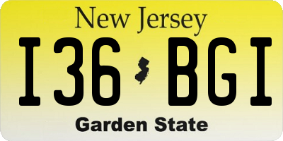 NJ license plate I36BGI