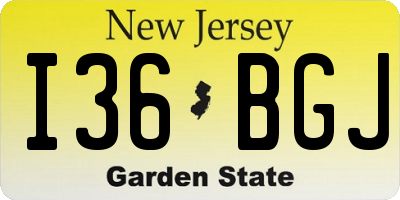 NJ license plate I36BGJ