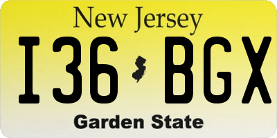 NJ license plate I36BGX