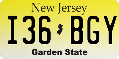 NJ license plate I36BGY
