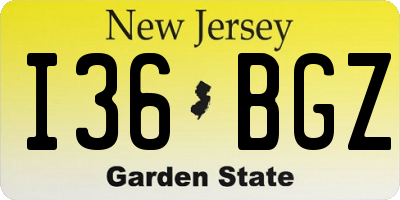 NJ license plate I36BGZ